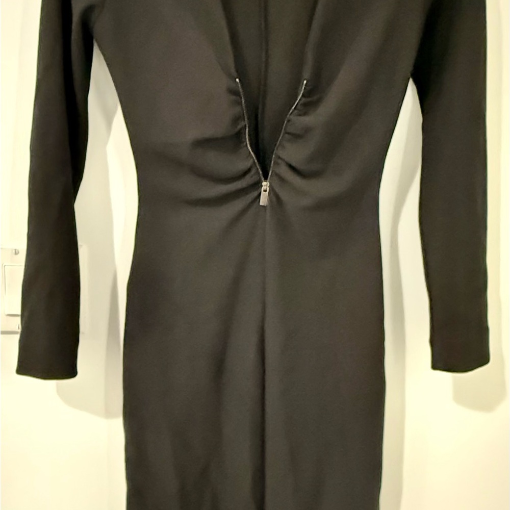 Zara Black Long Sleeve Dress with Zip Detail